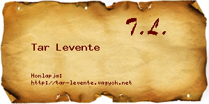 Tar Levente névjegykártya
